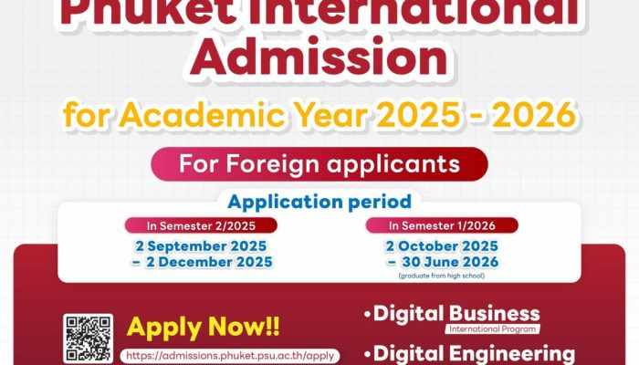 Phuket International Admission for Academic Year 2026
