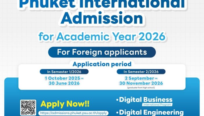 Phuket International Admission for Academic Year 2026